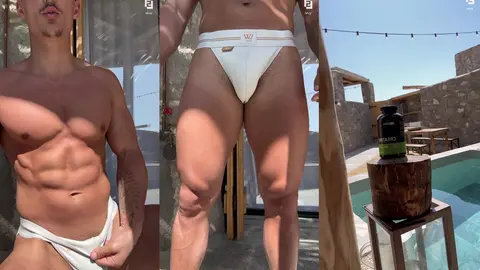 Levy Van Wilgen – Teasing en sous-vêtements au bord de la piscine