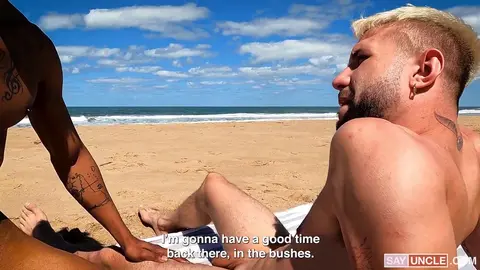 After Fucking His Gay Friend, Straight Dude Plows a Black Stud at the Beach