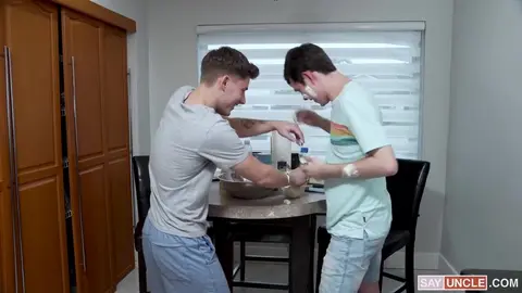 Creamy Frosting Dripping From the Messy Twinks’ Holes