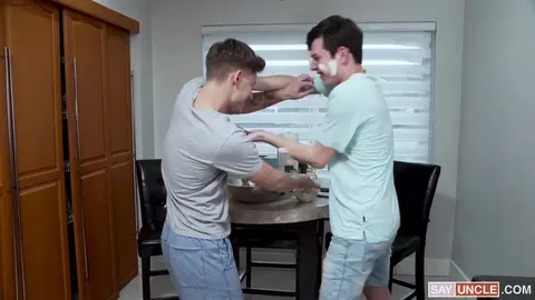 Creamy Frosting Dripping From the Messy Twinks’ Holes