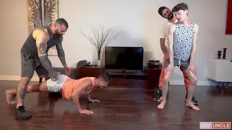 Séance fitness avec échange de fils