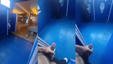 Vue subjective : il exhibe sa bite dans une salle d'arcade vide