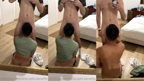 Pipe filmée devant le miroir de la chambre