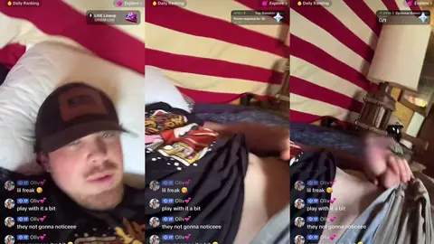 Un streameur en casquette sourit en gros plan sous ses drapeaux