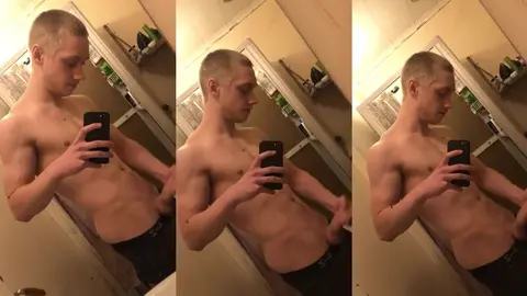 cute blondie: Showing off in the mirror #1