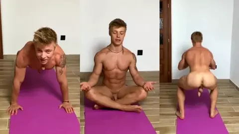 Twink fit s’entraîne nu